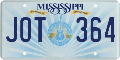 MS license plate JOT364
