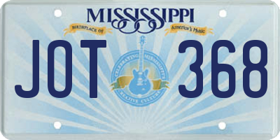 MS license plate JOT368