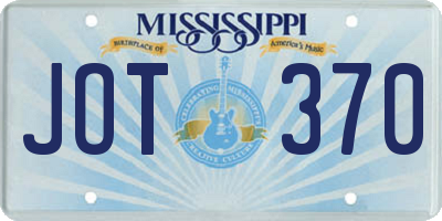 MS license plate JOT370