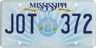 MS license plate JOT372