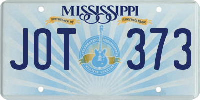 MS license plate JOT373