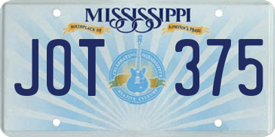 MS license plate JOT375