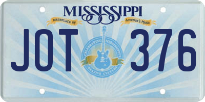 MS license plate JOT376