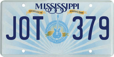 MS license plate JOT379