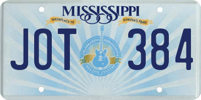 MS license plate JOT384