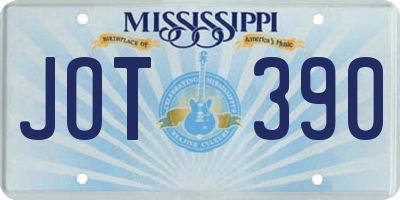 MS license plate JOT390