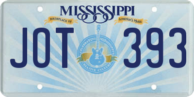 MS license plate JOT393