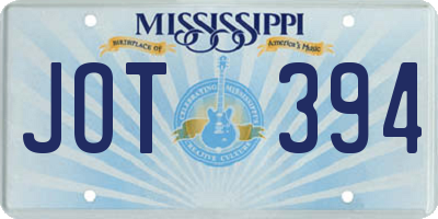 MS license plate JOT394