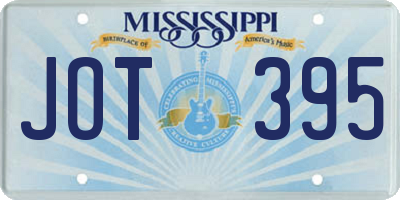 MS license plate JOT395