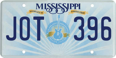 MS license plate JOT396