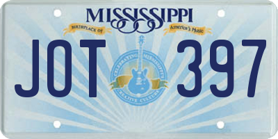 MS license plate JOT397