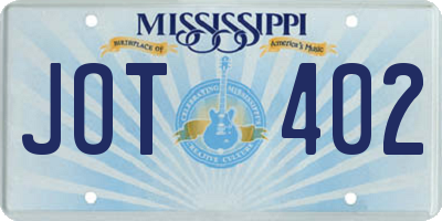 MS license plate JOT402
