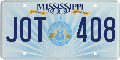 MS license plate JOT408