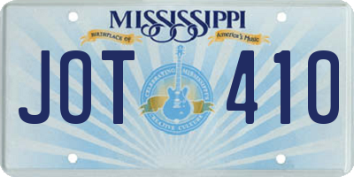 MS license plate JOT410