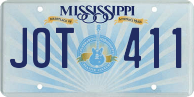 MS license plate JOT411