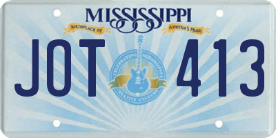 MS license plate JOT413