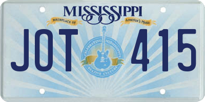MS license plate JOT415