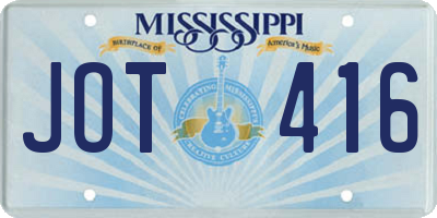 MS license plate JOT416