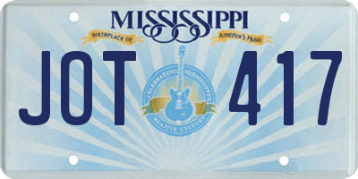 MS license plate JOT417