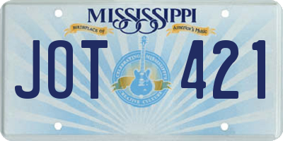 MS license plate JOT421