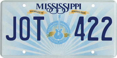 MS license plate JOT422