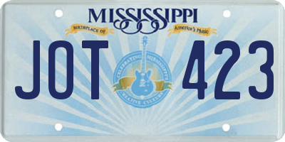 MS license plate JOT423