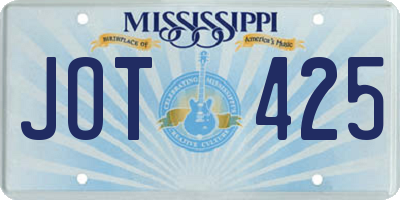 MS license plate JOT425