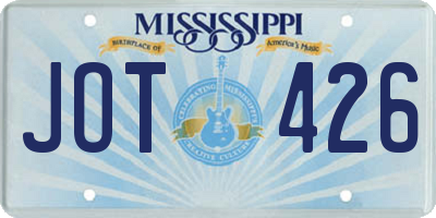 MS license plate JOT426