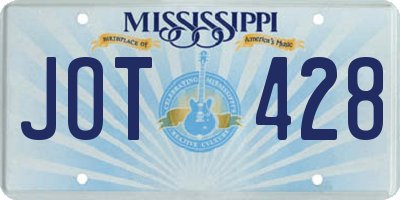 MS license plate JOT428