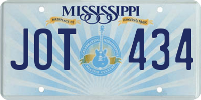MS license plate JOT434