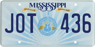 MS license plate JOT436
