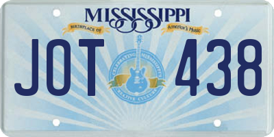 MS license plate JOT438