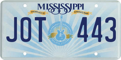 MS license plate JOT443