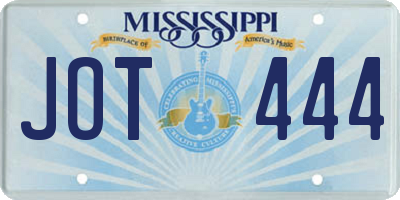 MS license plate JOT444