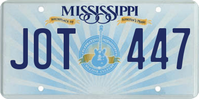 MS license plate JOT447