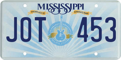MS license plate JOT453