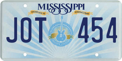 MS license plate JOT454
