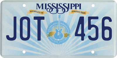 MS license plate JOT456