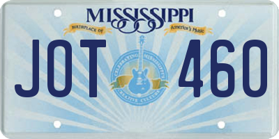 MS license plate JOT460