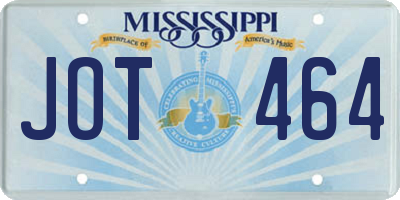 MS license plate JOT464