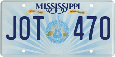 MS license plate JOT470