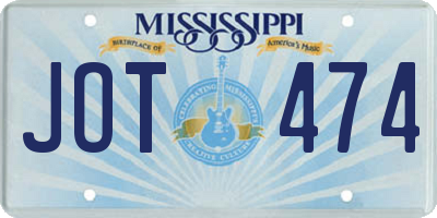 MS license plate JOT474