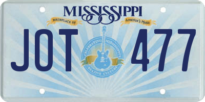 MS license plate JOT477