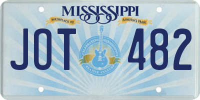 MS license plate JOT482