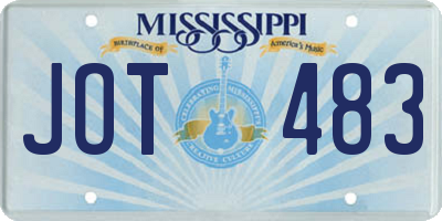 MS license plate JOT483