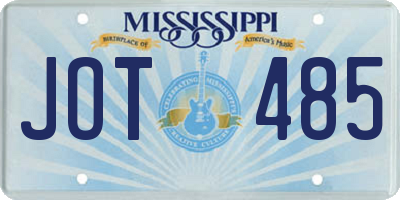 MS license plate JOT485