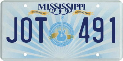 MS license plate JOT491