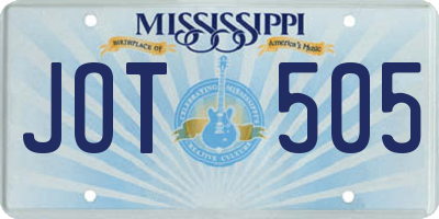 MS license plate JOT505