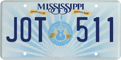 MS license plate JOT511