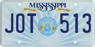 MS license plate JOT513